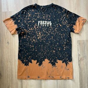 Kanye West 2013 Yeezus Bleached Dye Black Shirt Size Large Yeezy Tour Merch